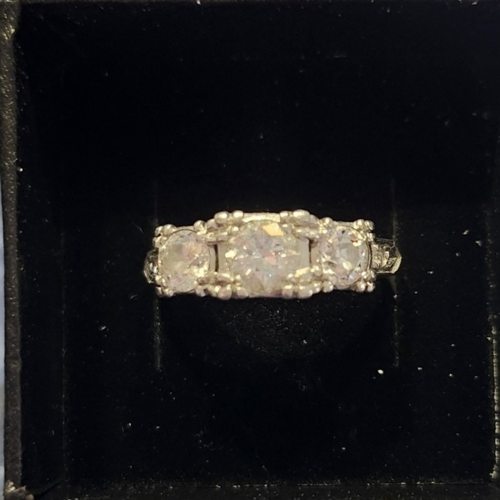 Platinum And Diamond Size 8 Estate Ring